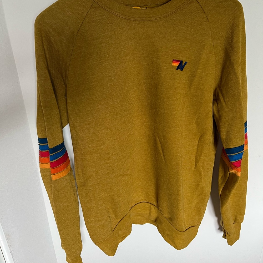 Aviator Nation Crew Pullover Gold S